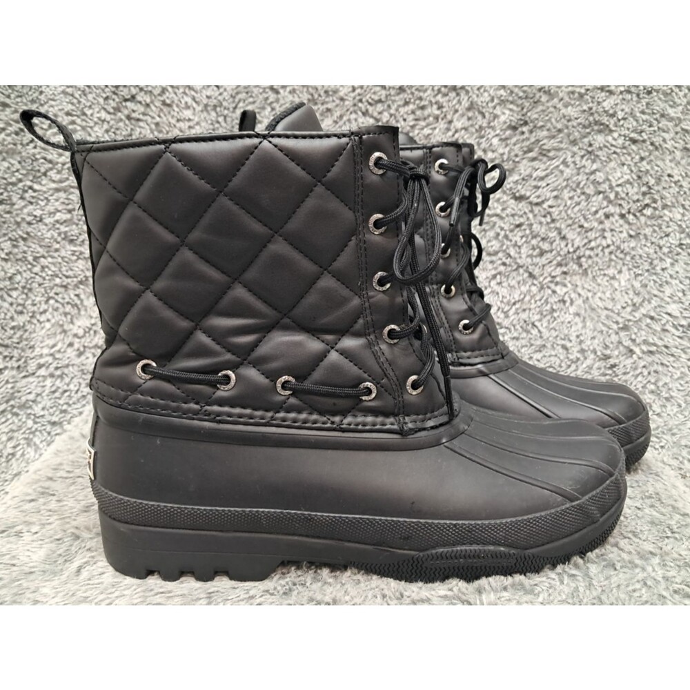 Sperry Duck Boots Womens 8 Top Sider Gosling Quilted Rubber Waterproof Lace Up